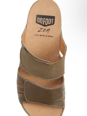 On Foot cynara Slide Sandal-Khaki Women Size 9